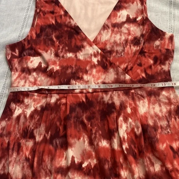 Eddie Bauer tie dye pattern coral sleeveless dress. - Picture 8 of 12
